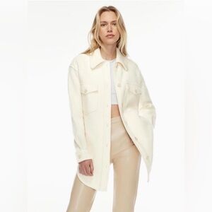 Aritzia Wilfred Ganna Vegan Leather Shirt Jacket